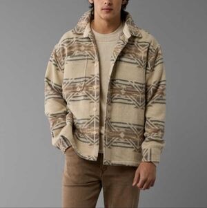 NWOT Mens American Eagle Outfitters Western jacquard felt overshirt/jacket